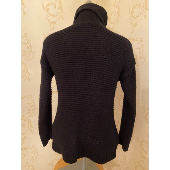 Ladies Small Ann Taylor Black 100% Cashmere Cable Chunky Sweater - Picture 4 of 4